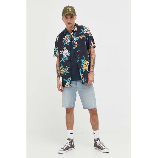 Vans koszula bawełniana męska kolor granatowy regular z kołnierzykiem klasycznym Vans M ANSWEAR.com