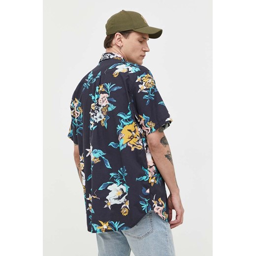 Vans koszula bawełniana męska kolor granatowy regular z kołnierzykiem klasycznym Vans XXL ANSWEAR.com
