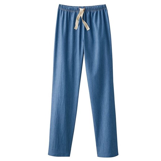 Spodnie do chodzenia po domu, z tkaniny chambray la-redoute-pl niebieski bawełna