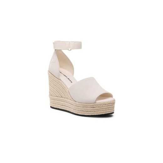 Calvin Klein Jeans Espadryle Wedge Sandal Wide Su Con YW0YW00963 Biały 41 MODIVO