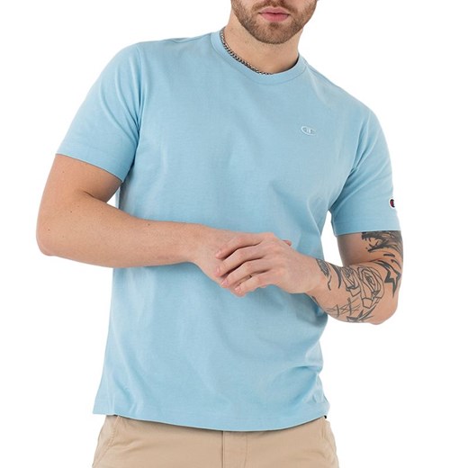 Koszulka Champion Embroidered Comfort Fit Cotton 218496-BS111 - niebieska ze sklepu streetstyle24.pl w kategorii T-shirty męskie - zdjęcie 155796873