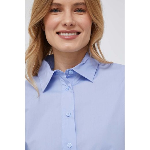Sisley bluzka bawełniana damska kolor niebieski gładka Sisley M ANSWEAR.com