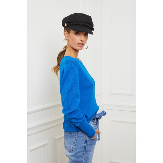 Sweter "Dolly" w kolorze niebieskim So Cachemire XL Limango Polska promocyjna cena