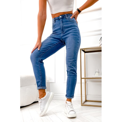 SPODNIE JEANSOWE MOM FIT- WYSOKI STAN ze sklepu olika.com.pl w kategorii Jeansy damskie - zdjęcie 155815530