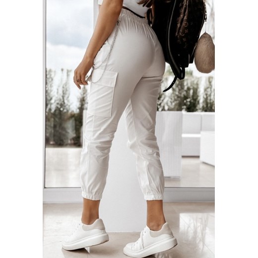 Spodnie damskie VINTELDA WHITE M okazyjna cena Ivet Shop