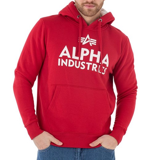 Bluza Alpha Industries Foam Print Hoodie 143302328 - czerwona ze sklepu streetstyle24.pl w kategorii Bluzy męskie - zdjęcie 155821090
