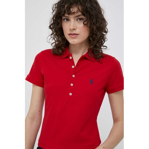 Polo Ralph Lauren polo damski kolor czerwony ze sklepu ANSWEAR.com w kategorii Bluzki damskie - zdjęcie 155831351
