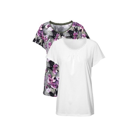 Bluzka Multipack biały+khaki/lila