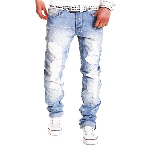 Spodnie P80 - JEANSOWE ombre niebieski Spodnie