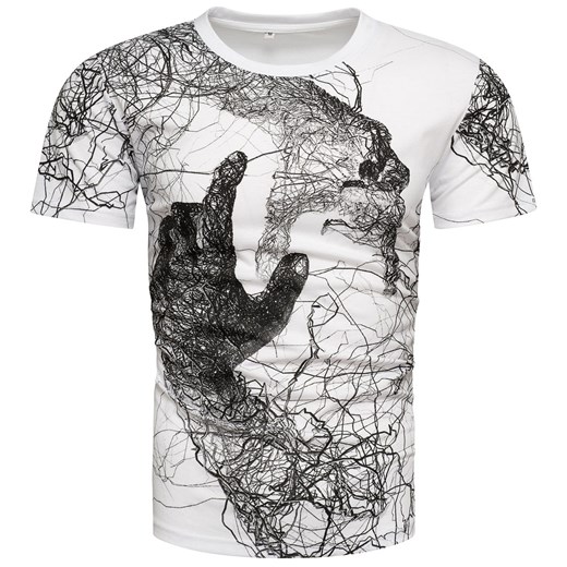Koszulka męska dotyk biała Recea ze sklepu Recea.pl w kategorii T-shirty męskie - zdjęcie 155849520