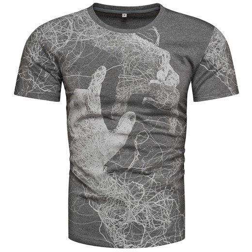 Koszulka męska dotyk grafitowa Recea ze sklepu Recea.pl w kategorii T-shirty męskie - zdjęcie 155849523