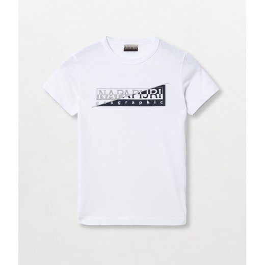 Dziecięcy t-shirt NAPAPIJRI K SAKY BRIGHT WHITE 002 Napapijri wyprzedaż Sportstylestory.com