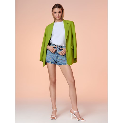 Sinsay - Szorty jeansowe high waist - Niebieski Sinsay 36 Sinsay