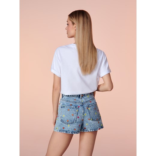 Sinsay - Szorty jeansowe high waist - Niebieski Sinsay 34 Sinsay