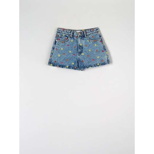 Sinsay - Szorty jeansowe high waist - Niebieski Sinsay 34 Sinsay