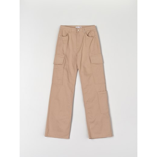 Sinsay - Jeansy wide leg high waist - Beżowy Sinsay 44 Sinsay