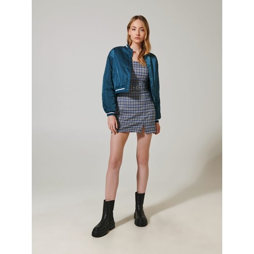 Sinsay - Sukienka mini w kratę - Niebieski Sinsay XL wyprzedaż Sinsay