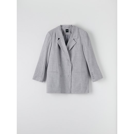 Sinsay - Marynarka dwurzędowa - Szary Sinsay XXS okazyjna cena Sinsay