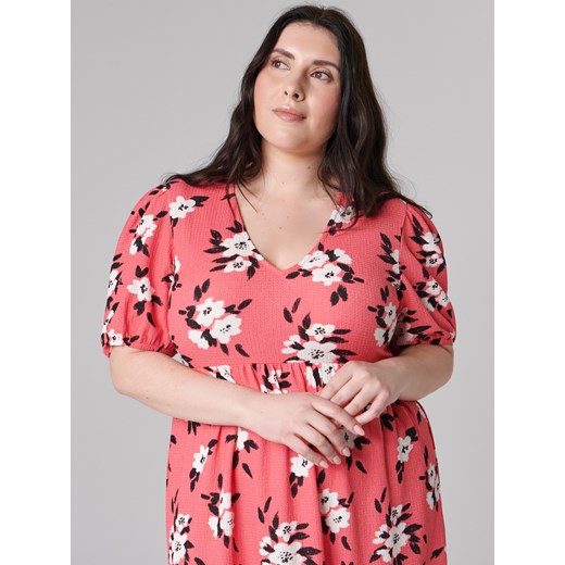 Sinsay - Sukienka midi w kwiaty - Wielobarwny Sinsay 3XL Sinsay