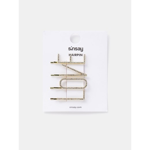 Sinsay - Spinki do włosów 4 pack - Złoty Sinsay Jeden rozmiar wyprzedaż Sinsay