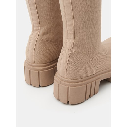 Sinsay - Kozaki - Beżowy Sinsay 38 wyprzedaż Sinsay