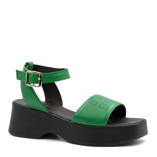 Zielone skórzane sandały BARUETTE KR4735 ze sklepu NESCIOR w kategorii Sandały damskie - zdjęcie 155930670