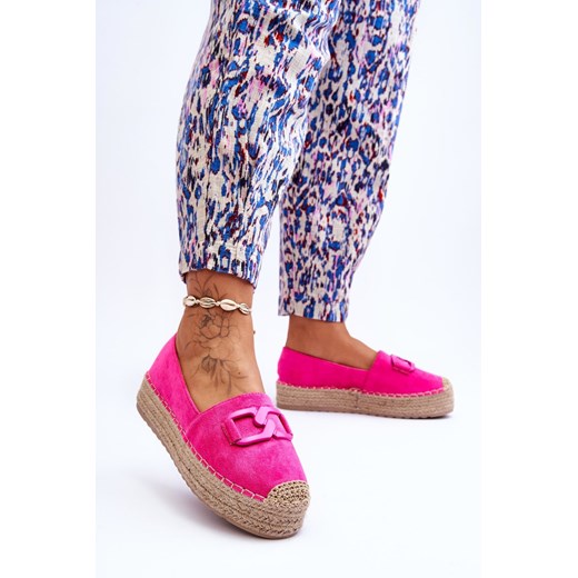Espadryle Damskie Klasyczne Platforma Fuksja Maurine 40 promocja ZAZOO