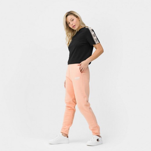 Damskie spodnie dresowe GUESS ALISHA LONG PANTS - różowe Guess M Sportstylestory.com