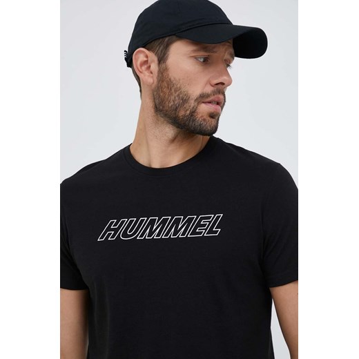 Hummel t-shirt treningowy Callum kolor czarny z nadrukiem Hummel XL ANSWEAR.com