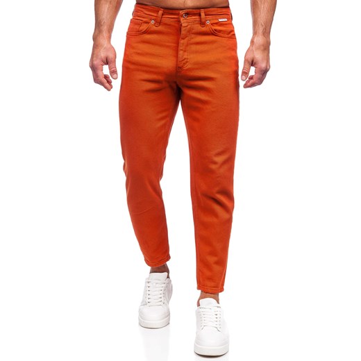 Pomarańczowe spodnie materiałowe męskie Denley GT 36/XL okazja Denley