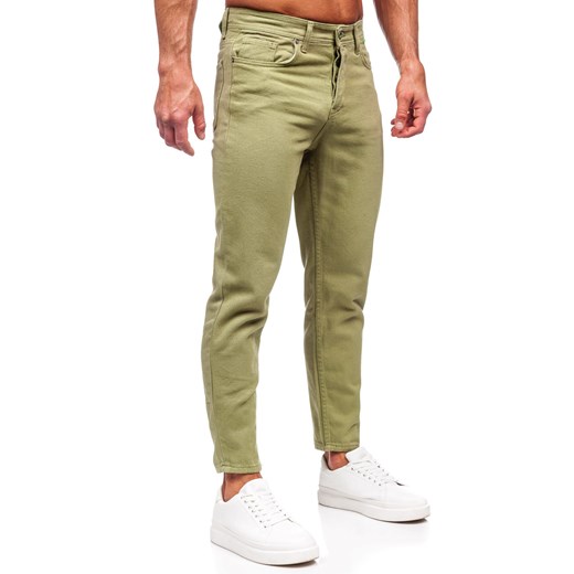 Zielone spodnie materiałowe męskie Denley GT 33/L okazyjna cena Denley