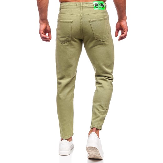 Zielone spodnie materiałowe męskie Denley GT 34/L okazyjna cena Denley