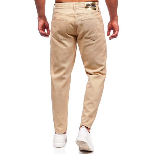 Camelowe spodnie materiałowe męskie Denley GT 33/L wyprzedaż Denley
