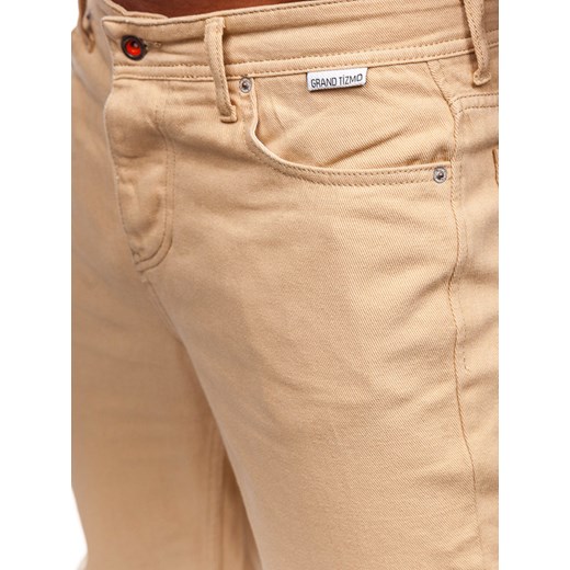 Camelowe spodnie materiałowe męskie Denley GT 31/M wyprzedaż Denley