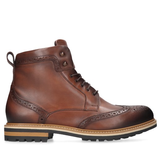 Brązowe, skórzane trzewiki męskie Olivier, Konopka Shoes Conhpol 39 okazja Konopka Shoes