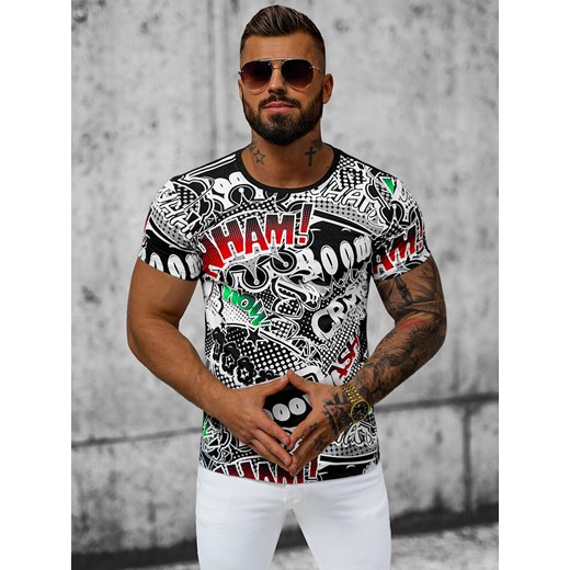 T-shirt męski czarny OZONEE O/T137/3Z Ozonee L okazja ozonee.pl
