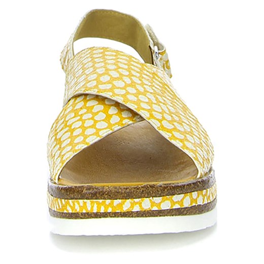 Skórzane sandały "Zega" w kolorze żółtym Think! 40 Limango Polska wyprzedaż