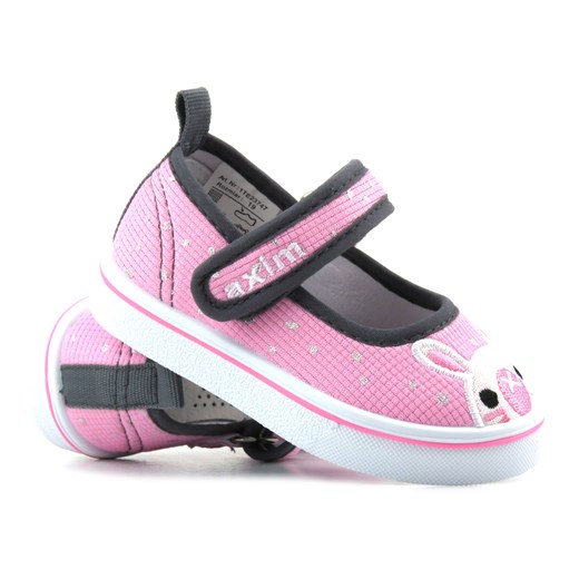 Kapcie, tenisówki dla dziewczynki - AXIM 1TE23747, różowe ze sklepu ulubioneobuwie w kategorii Buciki niemowlęce - zdjęcie 155995762