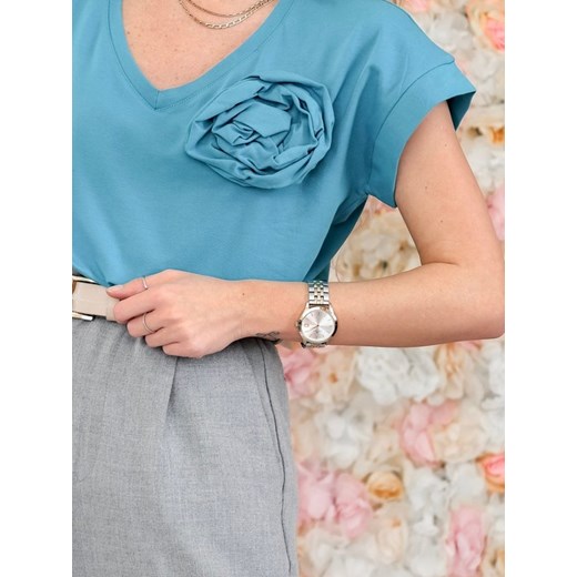 T-shirt Finni V-neck New Niebieski Lisa Mayo L Lisa Mayo