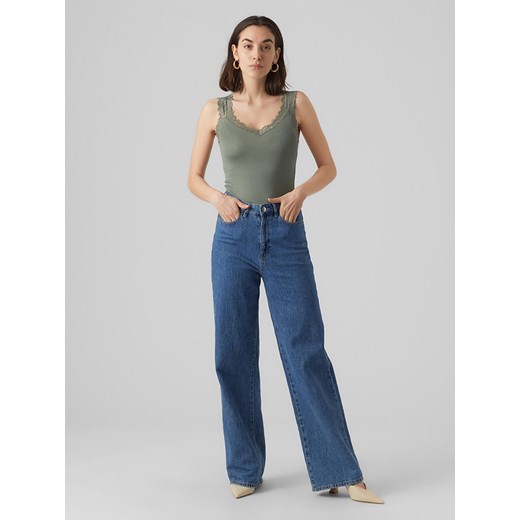 Top "Rosa" w kolorze ciemnozielonym Vero Moda XL Limango Polska promocja
