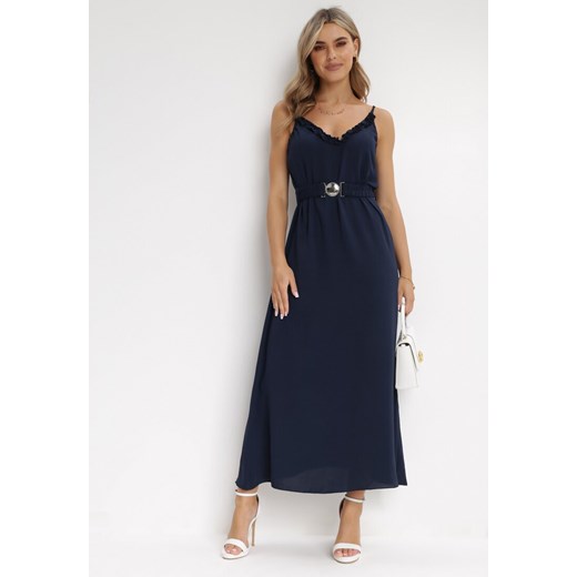 Sukienka Born2be maxi na wesele na ramiączkach elegancka