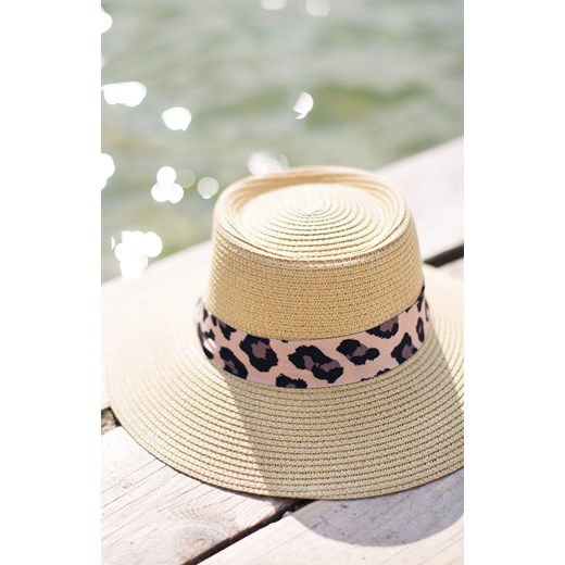 Simple Cheetah kapelusz plażowy cz21234-1, Kolor beżowy, Rozmiar uniwersalny, uniwersalny Primodo