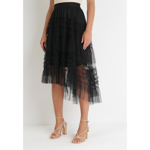 Czarna Rozkloszowana Spódnica Tiulowa Worlett ze sklepu Born2be Odzież w kategorii Spódnice - zdjęcie 156047844