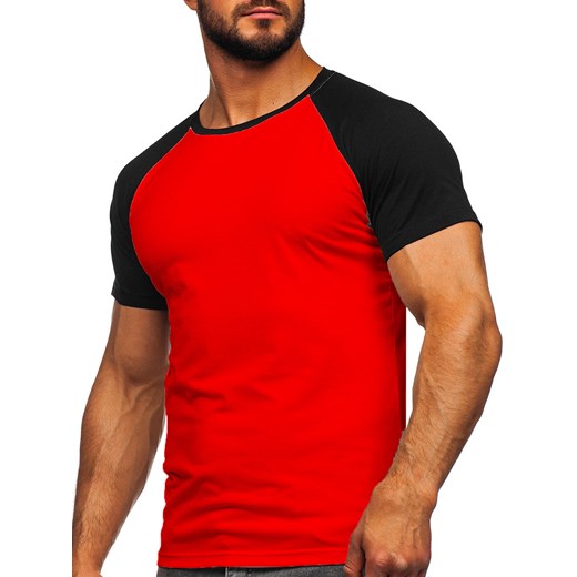 Czerwono-czarny t-shirt męski Denley 8T82 2XL wyprzedaż Denley