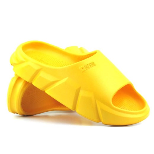Sportowe klapki damskie na grubej podeszwie - Big Star LL274591, żółte ze sklepu ulubioneobuwie w kategorii Klapki damskie - zdjęcie 156053073