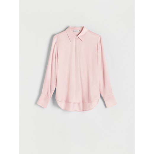 Reserved - Koszula z satynowej wiskozy - Różowy Reserved XL Reserved