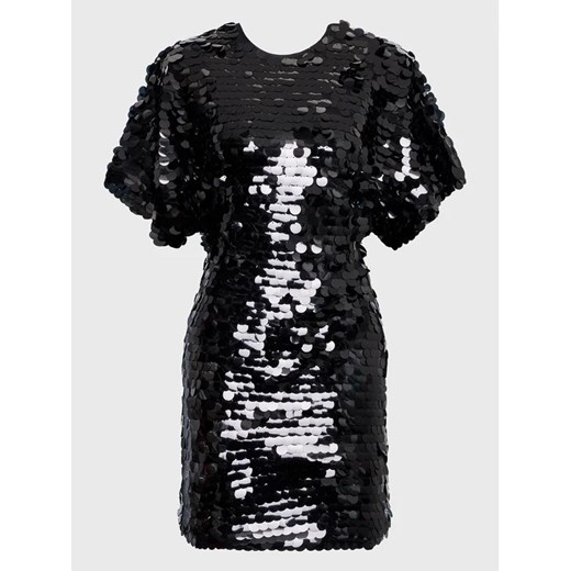 ROTATE Sukienka koktajlowa Big Sequins RT2246 Czarny Slim Fit Rotate 36 MODIVO