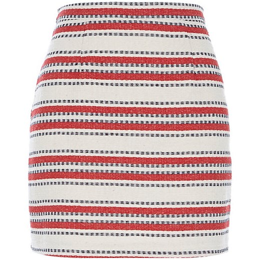 Red stripe woven A-line skirt river-island fioletowy spódnica
