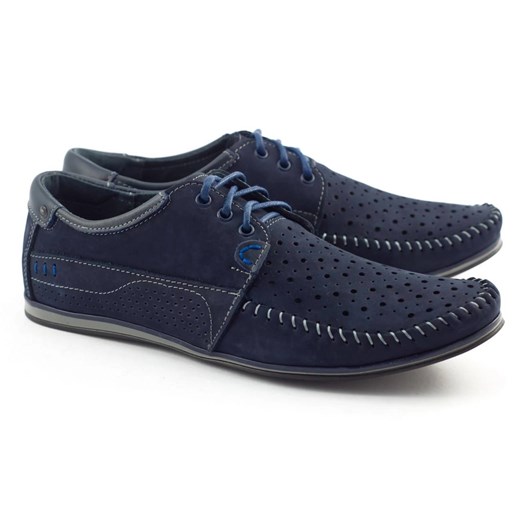 KOMODO Buty męskie mokasyny 875 lato granatowe niebieskie Komodo 47 ButyModne.pl