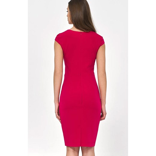 Ołówkowa sukienka za kolano w kolorze różowym S225, Kolor różowy, Rozmiar 34, Nife 38 Primodo